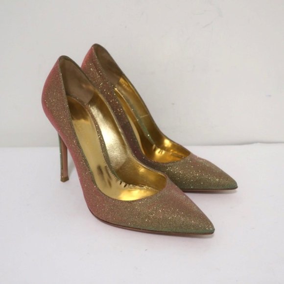 Gianvito Rossi Pumps Glitter-Effect Twill Sz 36.5